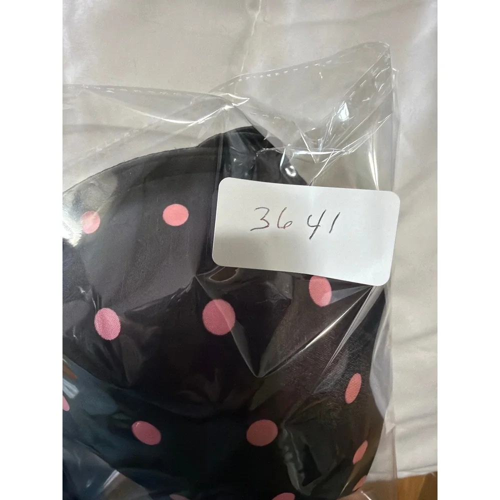 Victorias Secret Pink Polka Dot Push Up Bra Black 34DD Underwire‎ Padded 3641